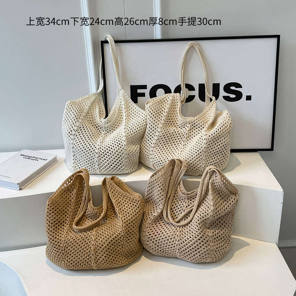 Fashion Beach Bags Large Capacity Woven Handbags for Women Summer Travel Commuting Hollow Out StrawBag 2025 Trendy Versatile Shoulder Bag