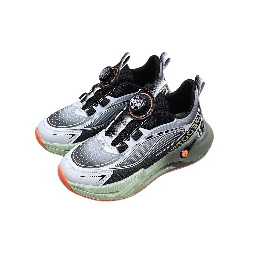 New leather boys' running shoes, fashionable and trendy sports shoes, plus size children's versatile sports shoes, high school dad shoes