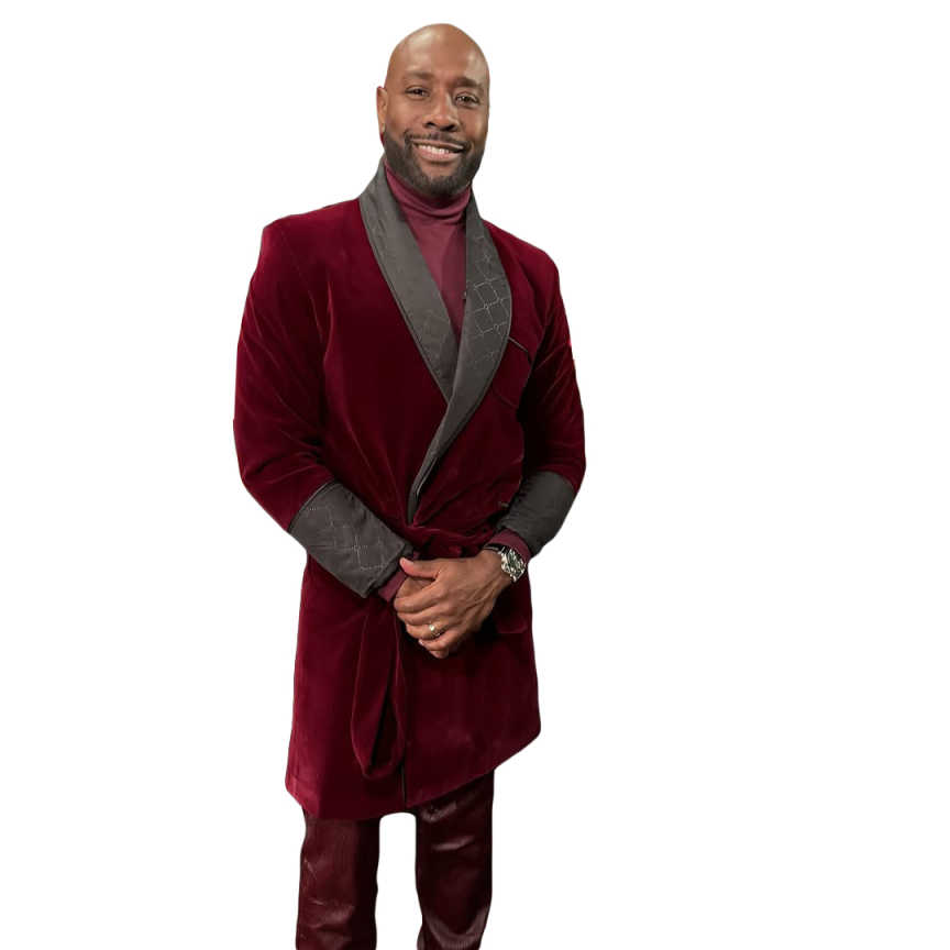 Classic Velvet Men's Long Overcoat 1 Piece Jacket Double Breasted Shawl Lapel Formal Business Party Coat Customized