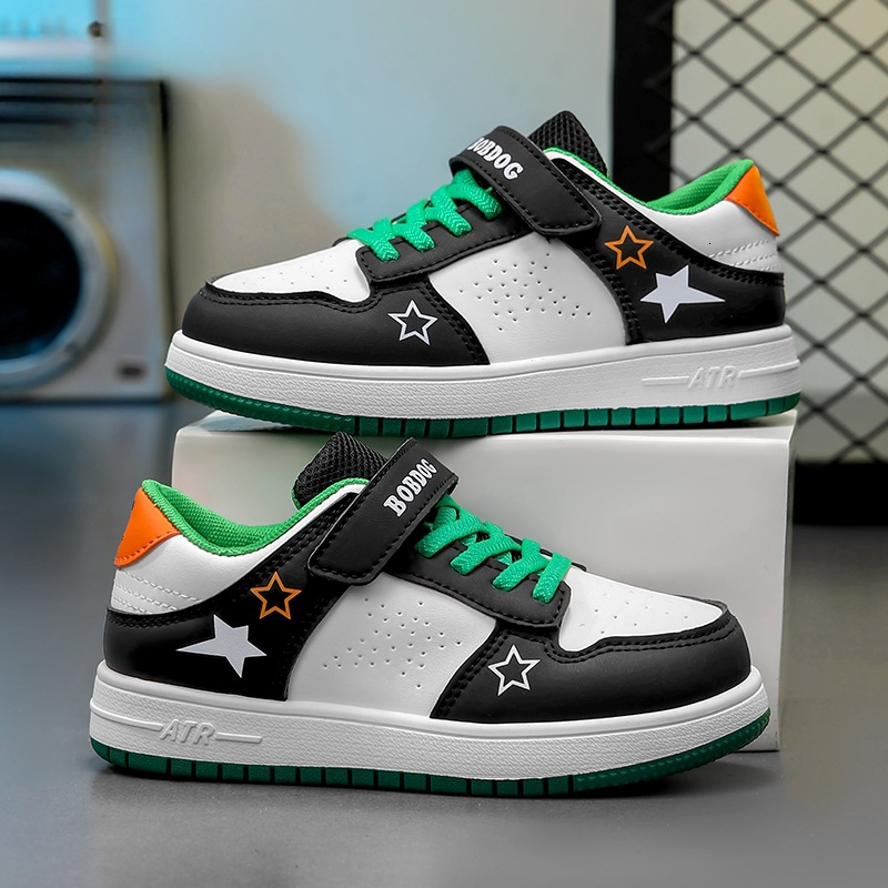 Women's new sports shoes autumn and winter new leather children's shoes low top fashionable casual trend sports shoes