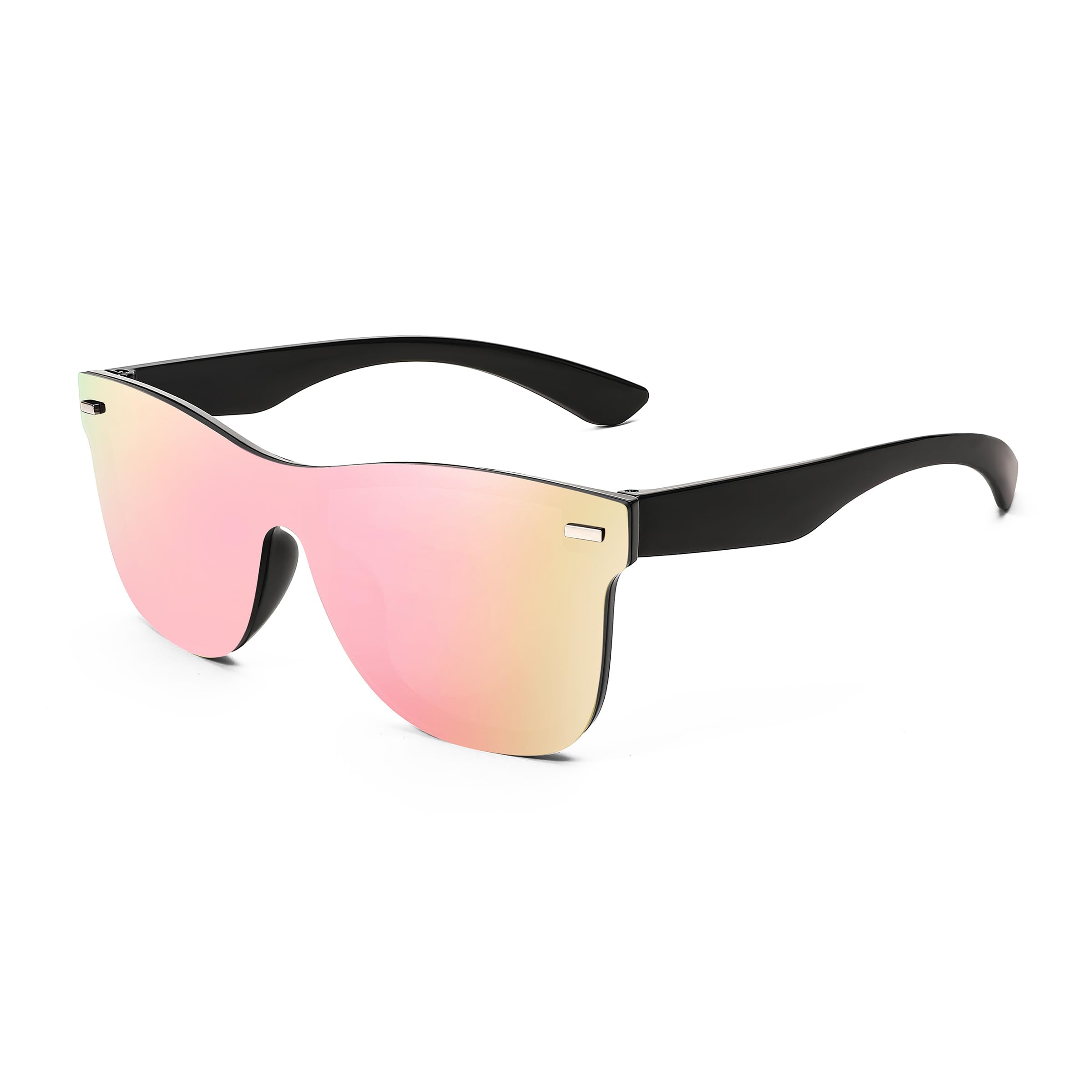 Rimless Mirrored One Piece Lens Sunglasses Trendy Reflective Sun Glasses Outdoor Driving Shades