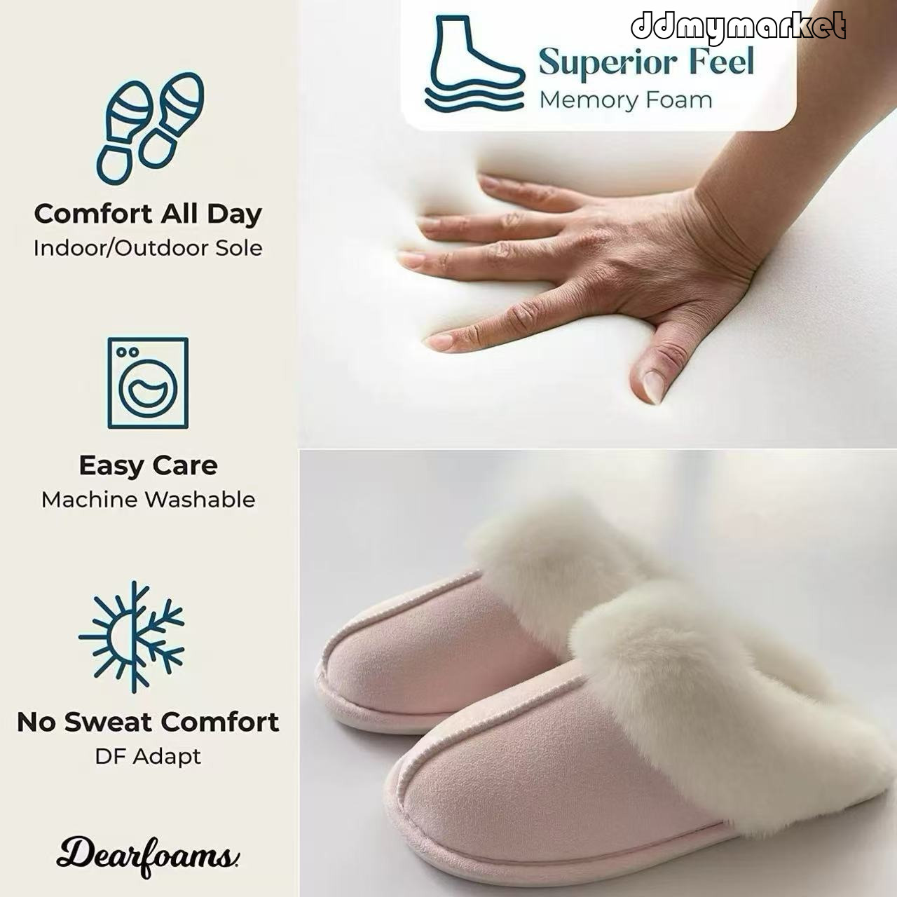 Large Opening Home for Men and Women Indoor Outdoor Warm Cotton Slippers ddmymarket