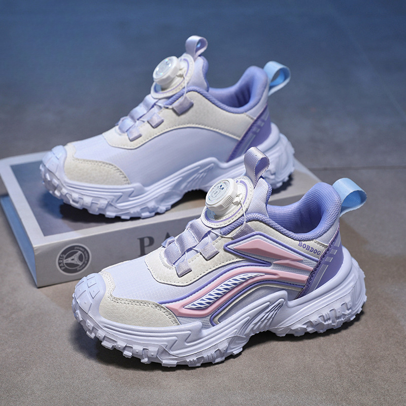 Women's shoes winter new children's leather surface wool lining double cotton sports shoes suitable for older children's trendy casual 