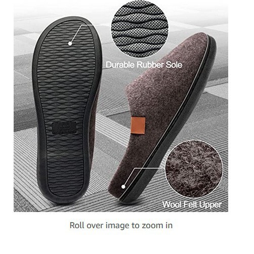 Autumn Winter Flat Sewn Shoes Warm Home Nordic Large Memory Foam Slippers Men's Size ddmymarket