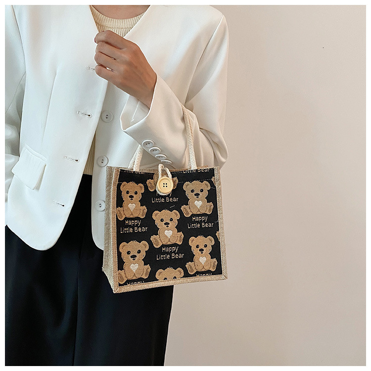 Cute Cartoon Bento Bag Autumn New Fashionable Outdoor Family Bag Handbag Minimalist Trendy Style Light Luxury Designer Bag