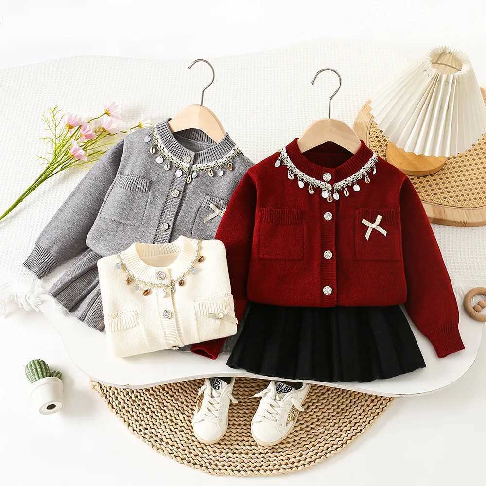 Girls Dress Clothes Sets Spring Autumn Children Woolen jersey Sweaters Coats Skirts Kids Princess Suit For Baby Knitted Outfits L250926D9SA