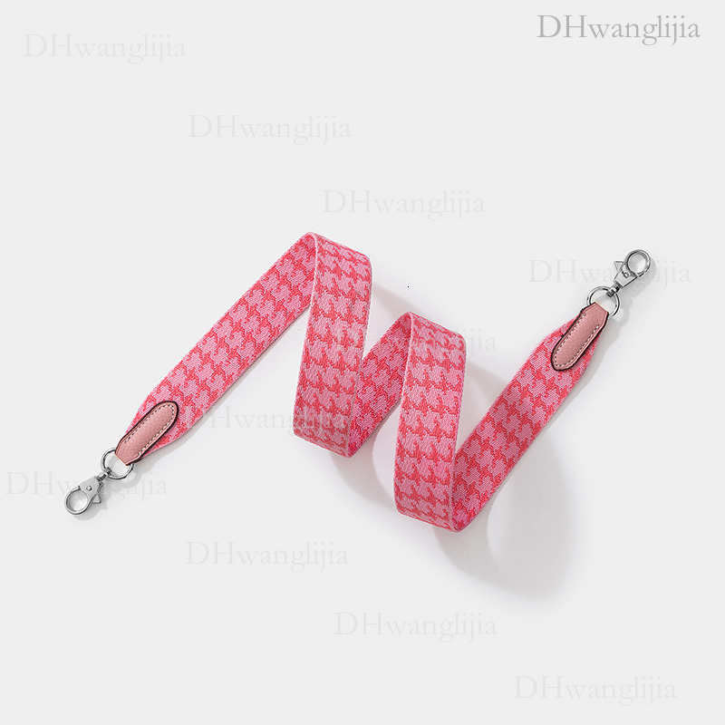 DH Luggage Accessories Women's Same Style Houndstooth Webbing Kelly Single Shoulder Crossbody Modified Bag Wide Strap