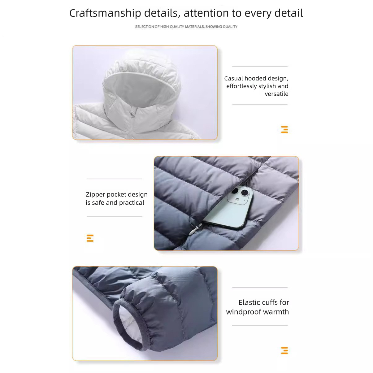 Gradient Lightweight Down Jacket Men Short Autumn Winter New 90% White Duck Down Hooded Stand Collar Fashion Casual Warm Coat