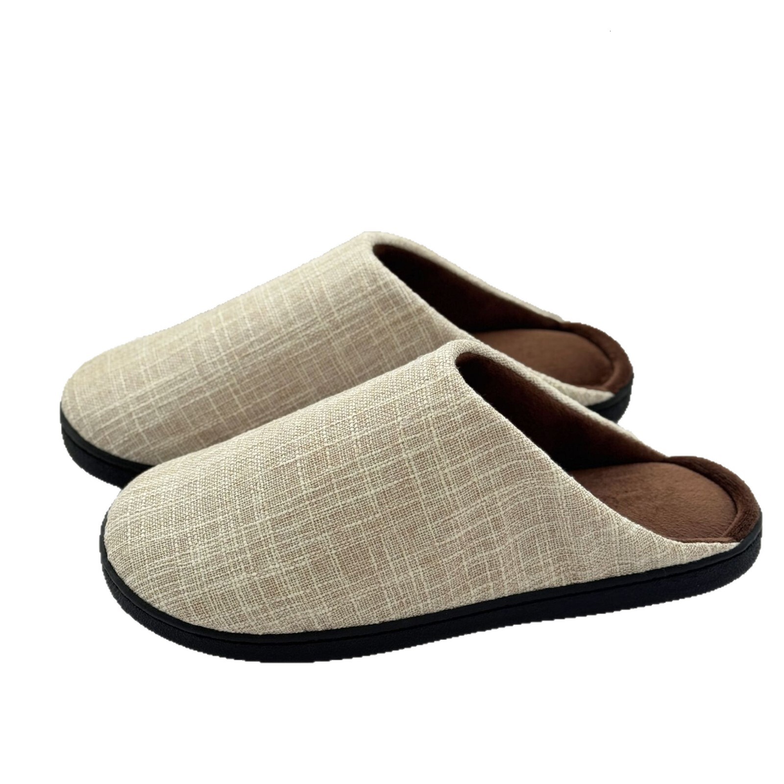 Unisex Closed-Back Postpartum Shoes Solid Color Cotton Linen Thin Soft Sole Home Suede Slippers for Wooden Floor Carpet ddmymarket