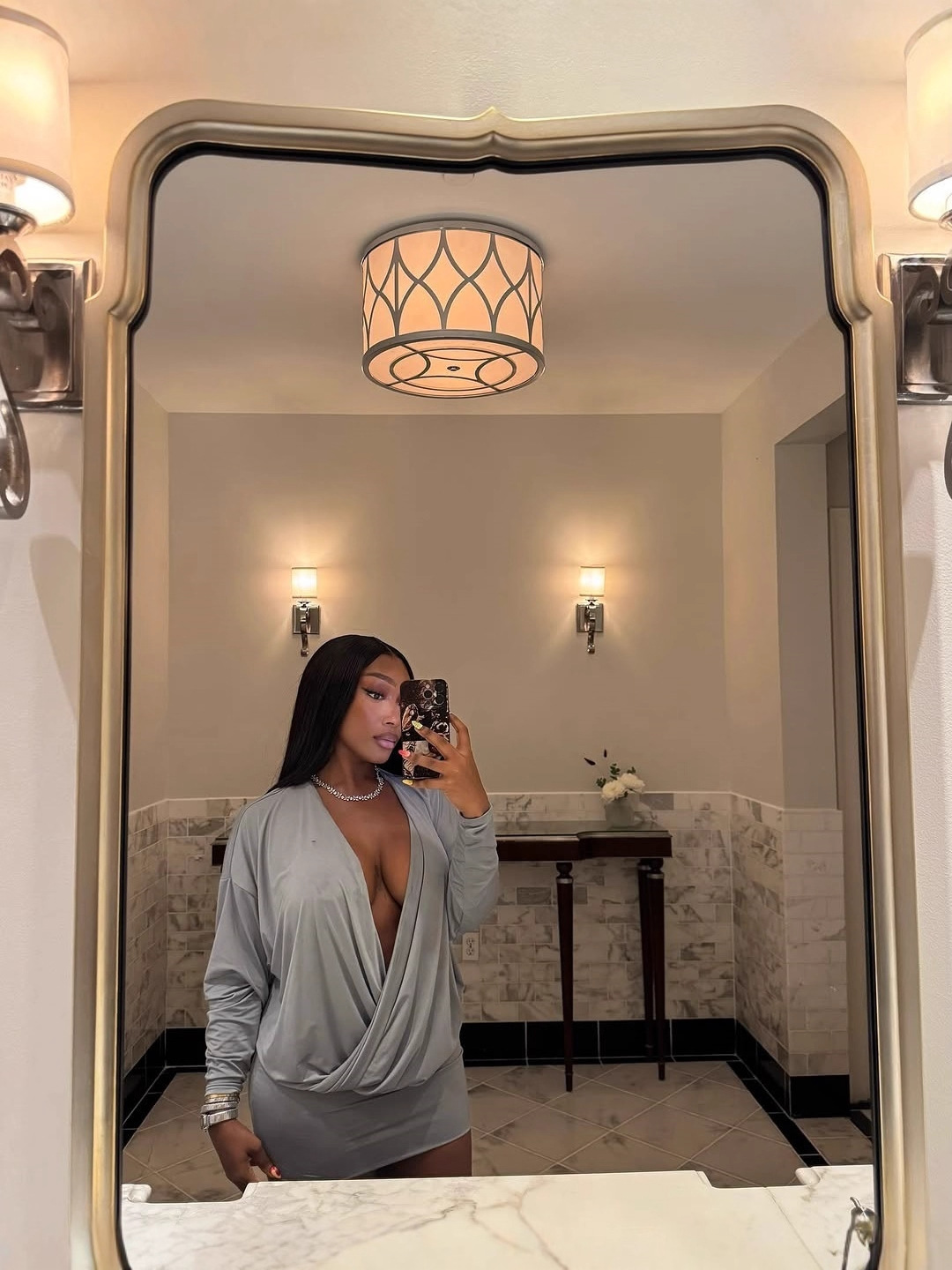 G927Autumn new sexy V-neck slim fit bottoming stitching long-sleeved dress foreign trade