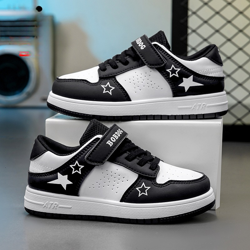 Women's new sports shoes autumn and winter new leather children's shoes low top fashionable casual trend sports shoes