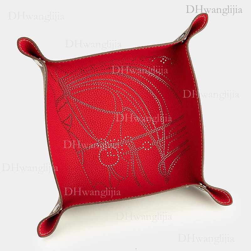 DH Luggage Accessories Live Horse Head Hollow Color Block Light Luxury Necklace Bracelet Jewelry Key Leather Storage Tray