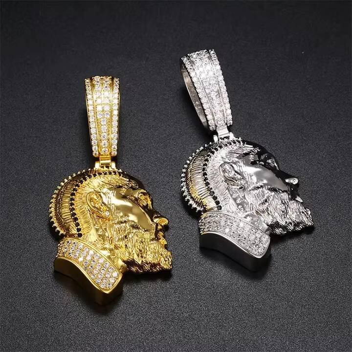925 Silver 3d Design Fashion Enamel Mens Custom Hip Hop Moissanite Pendant