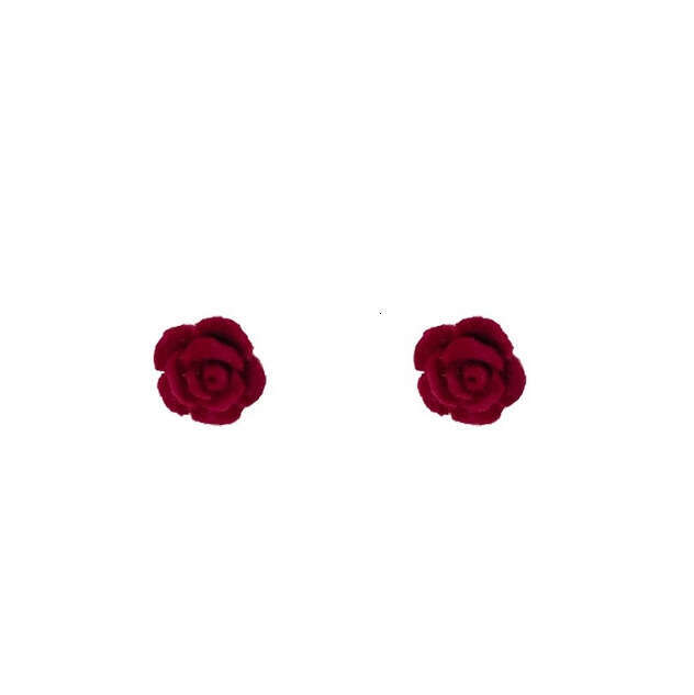 Sier High-End Flocked Flower Elegant Light Fashion Studs Versatile Niche Earrings