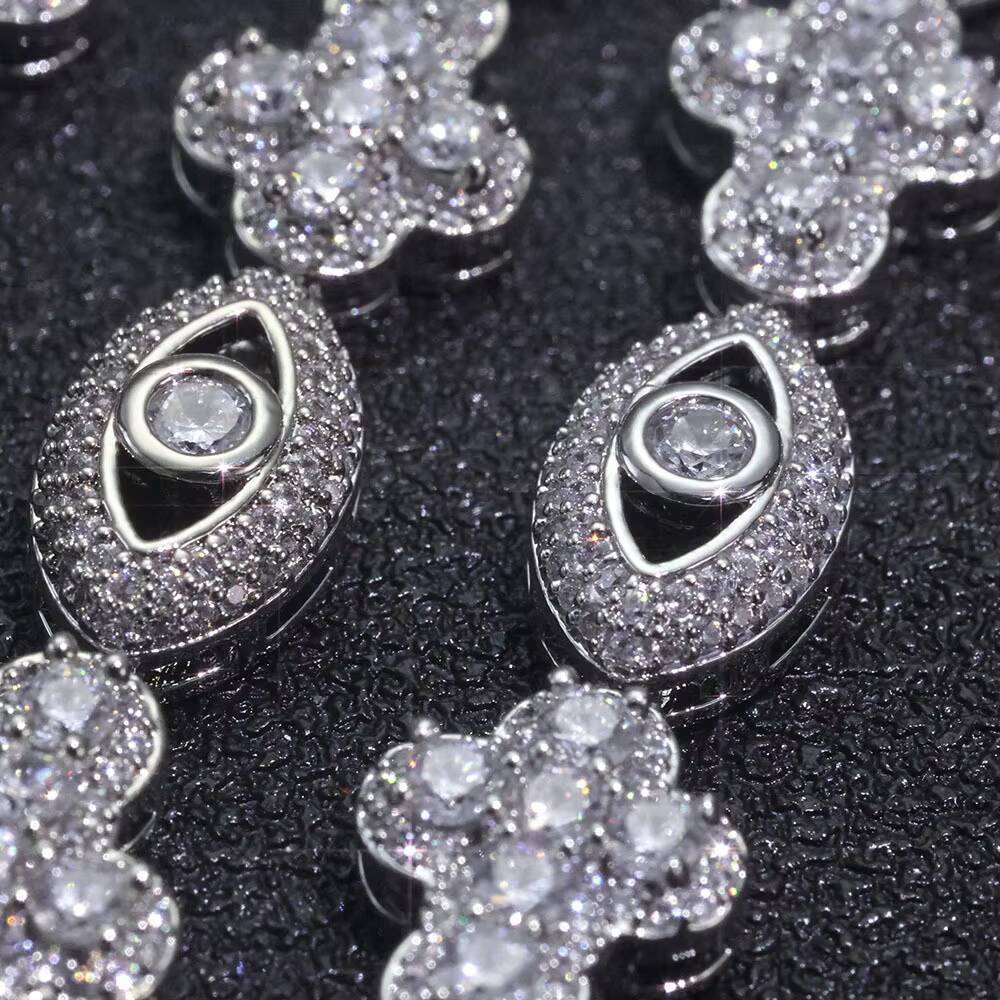 Wholesale Hip Hop Eye Cross Necklace Zircon Necklace Premium Bracelet for Men