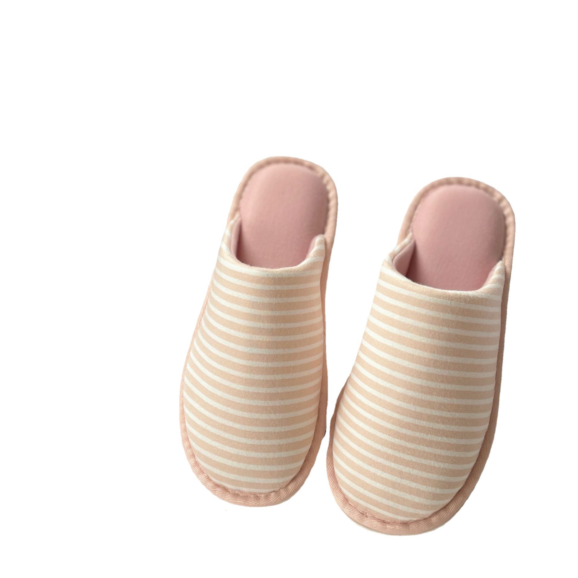 Spring Autumn Winter Home Indoor Household Non-Slip Floor Couple Striped Cotton Slippers for Men and Women ddmymarket