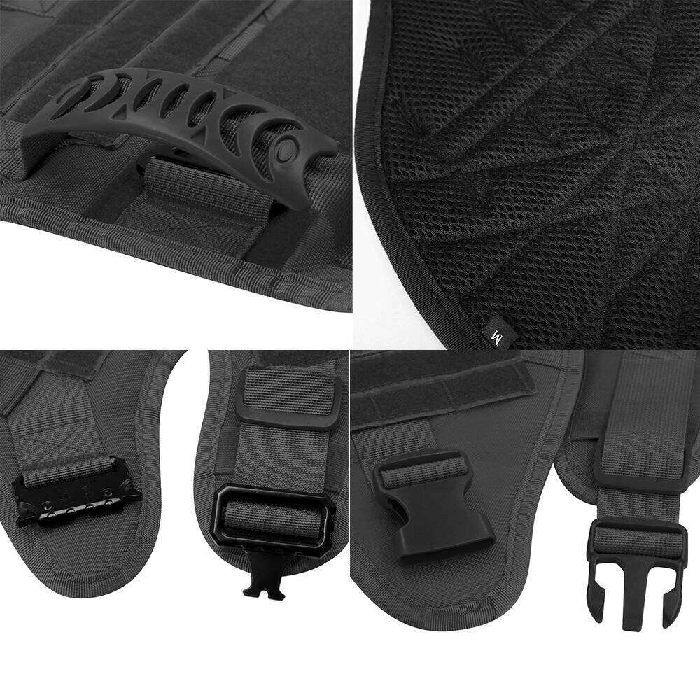 designer brand Large Collar Military Dog Harness Leash Molle Pouches Pet Training Vest Tactical German Shepherd Harnesses Dogs Accessories