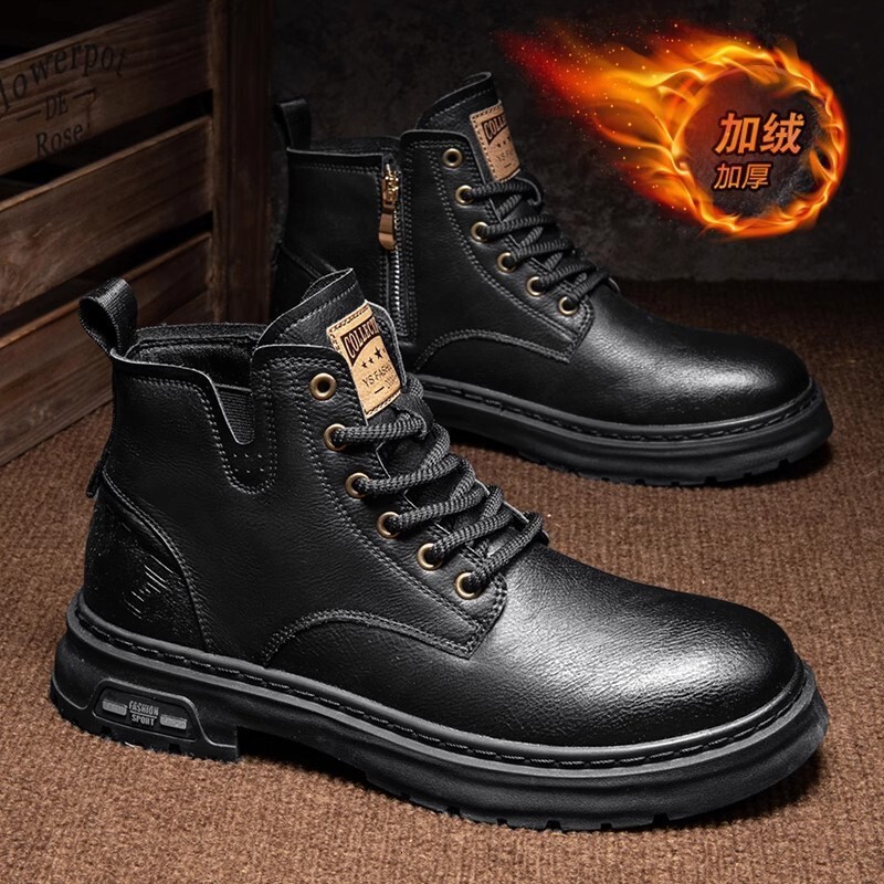 Spring and Autumn Thick Sole Comfortable Soft Breathable Work Korean Style Business Leather Men's Shoes