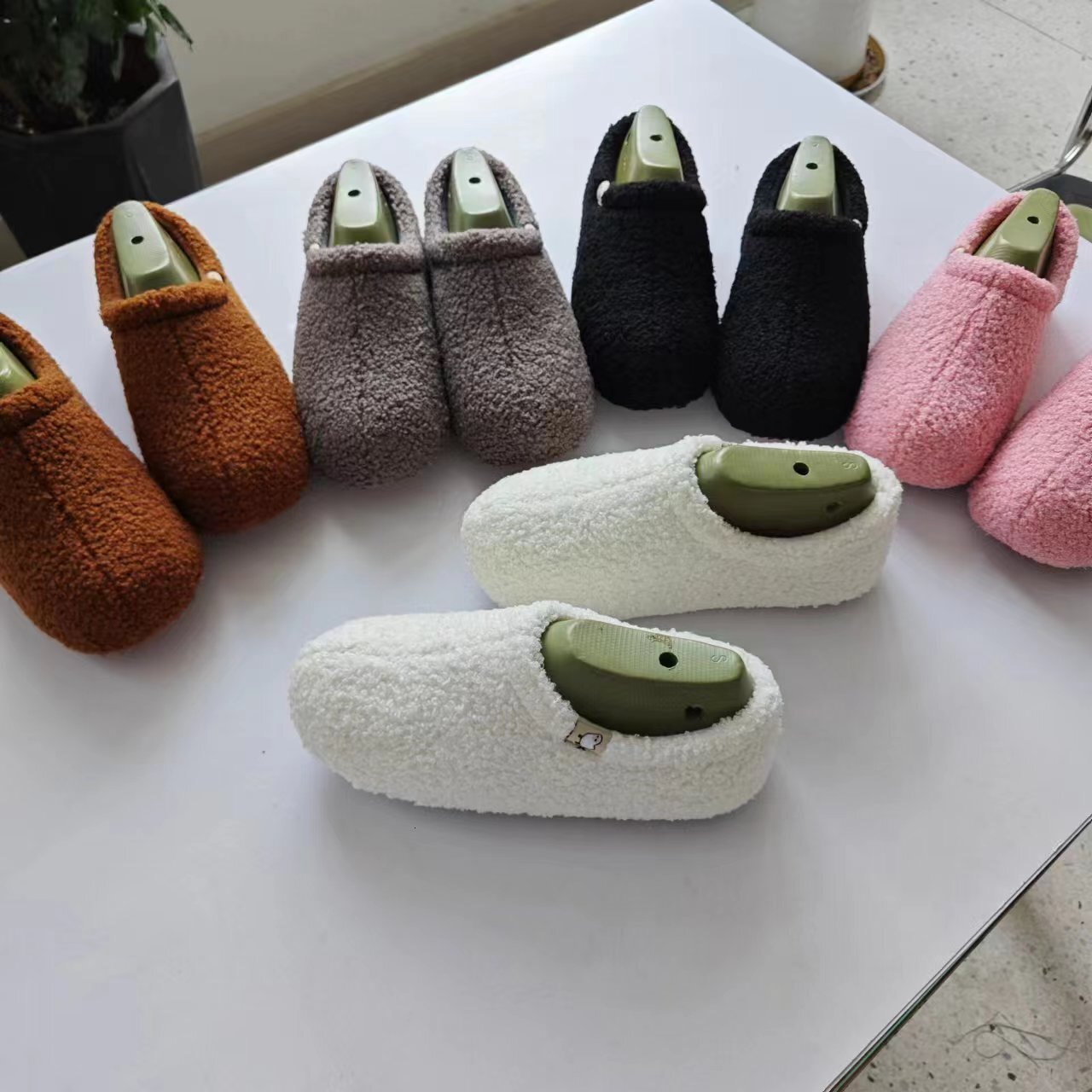Teddy Fleece Full Coverage Heel Silent Maternity Non-Slip Home Indoor Unisex Couple Slippers ddmymarket