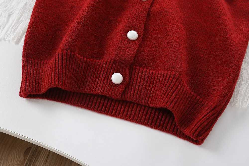 Girls Dress Clothes Sets Autumn Winter Children Woolen Jersey Sweaters Coats Skirts Kids Princess Suit For Baby Knitted Outfits L250926ISTJ