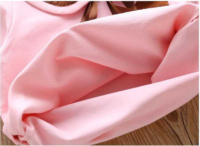 LOVE DDMM Girls Sets Childrens Wear Girls Letter Bear LongSleeved TShirts Layered Skirts Suit For Girl L250926CKUU