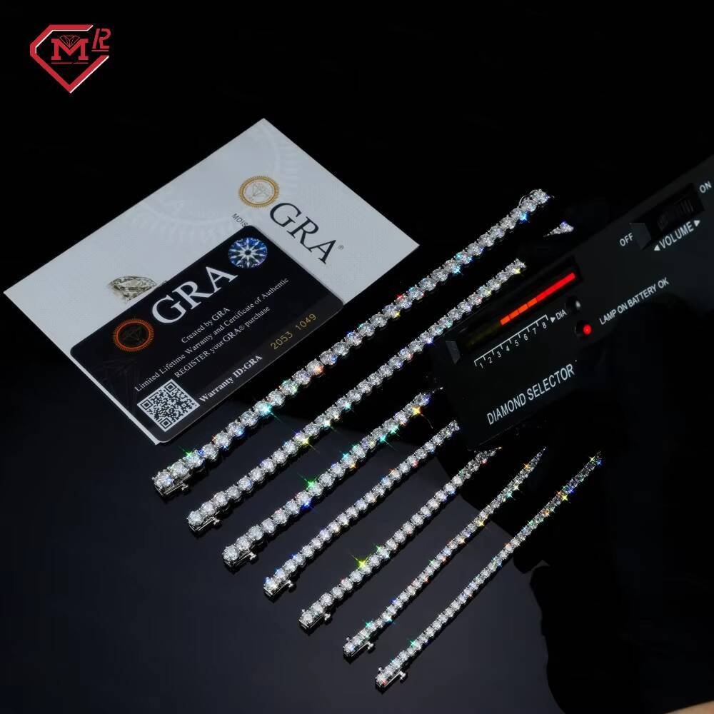 Local Stock 3mm 4mm 5mm 6mm Tennis Bracelet 925 Silver Iced Out Men Women Moissanite Bracelets