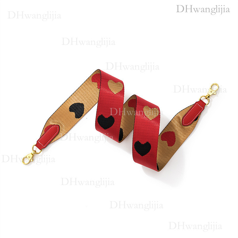 DH Luggage Accessories Heart-shaped Woven Wide Kelly Evelyn Single Shoulder Crossbody Bag Replacement Strap with Gold Buckle