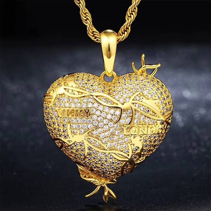 Micro Pave Vvs Moissanite Gra Certificated Iced Out Hip Hop Football Pendant