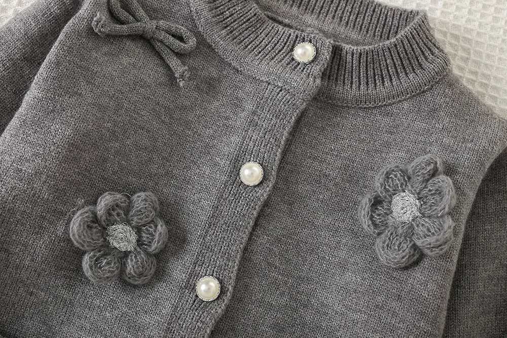 Girls Dress Clothes Sets Spring Autumn Children Woolen Jersey Sweaters Coats Skirts Kids Cute Suit For Baby Knitted Outfits 5 6Y L250926MAIF