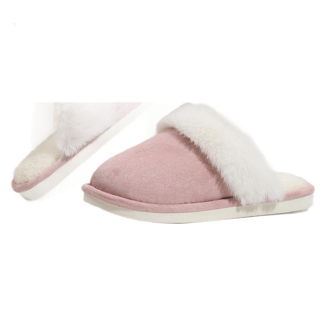 Autumn and Winter Hot-Selling Fashion Versatile Fleece-Lined Warm Closed-Toe Soft Sole Large Fur Indoor Home Cotton Slippers ddmymarket