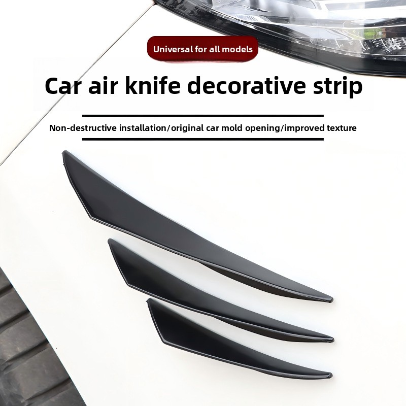 Universal Car Bumper Anti - Collision Strip, Carbon Fiber Moon - shaped Spoiler, Multifunctional Aero Knife for Body Kit-NO13