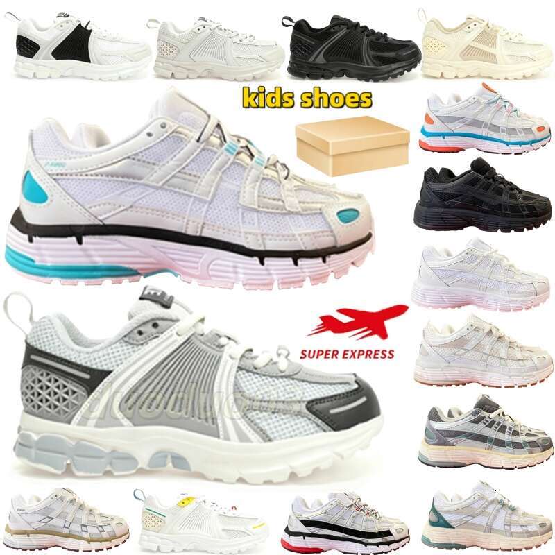 kids trainers P 6000 shoe kid summer sports shoes Metallic Silver Triple White black Racer Blue Flat kids running shoes designer outdoor sneakers
