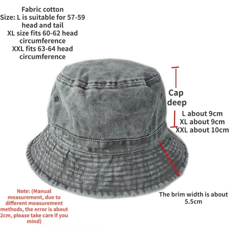 Big Head Plus Size Bucket Hats for Men Women Pure Cotton Panama Fisherman Cap Korean 59cm 60cm 62cm 63cm Sun Hat Bob Homme 250919