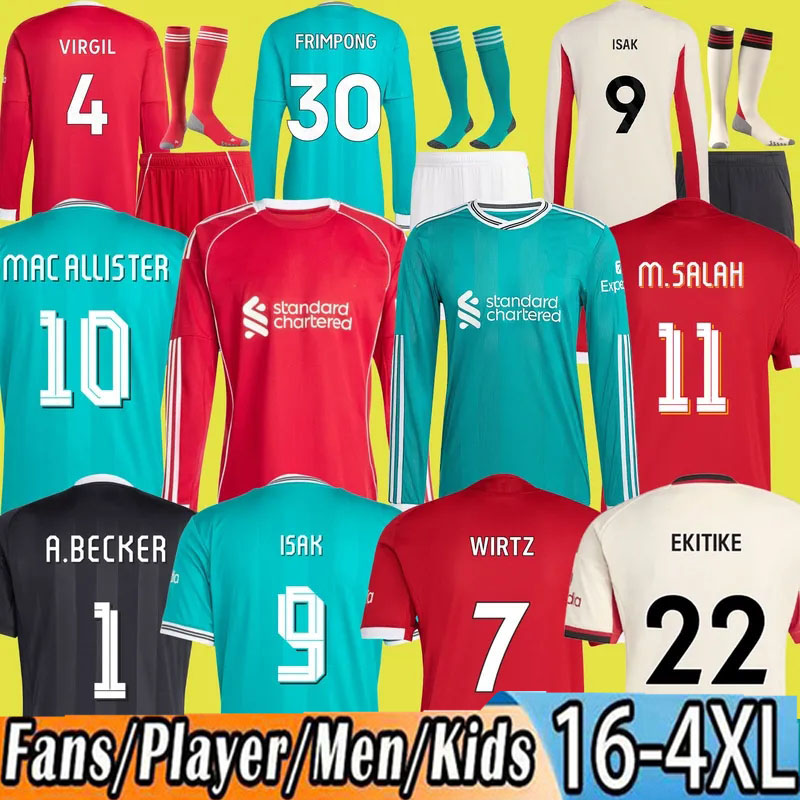 25 26 WIRTZ salah Ekitike Kerkez ISAK MAC ALLISTER soccer jersey Kerkez SZOBOSZLAI GAKPO DARWIN FRIMPONG DI0GO J 2025 2026 football Mens Kids Kit sock Full sets
