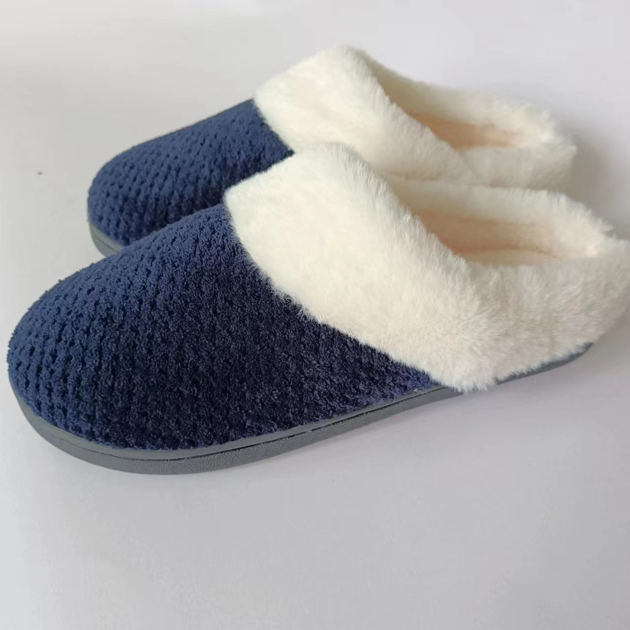 Pineapple Grid Coral Fleece Memory Foam Slippers ddmymarket