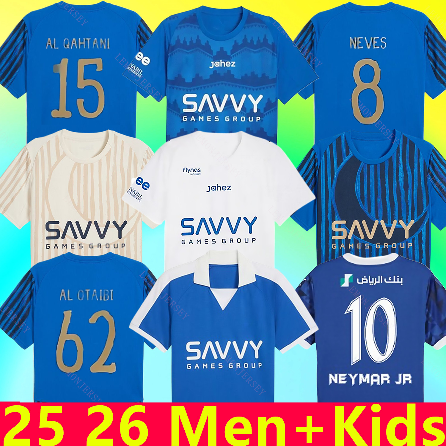 25 26 Al Hilal Saudi soccer jerseys NEYMAR JR MALCOM NEVES SERGEJ VIETTO KOULIBALY J.CANCELO LGHALO KANNO home away 3rd 2024 2025 football shirt adults