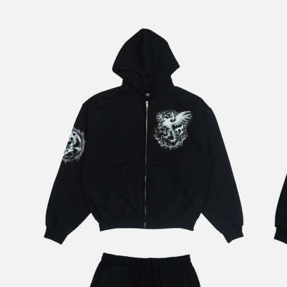 New sports pullover hooded zipper shirt long sleeve fitness casual