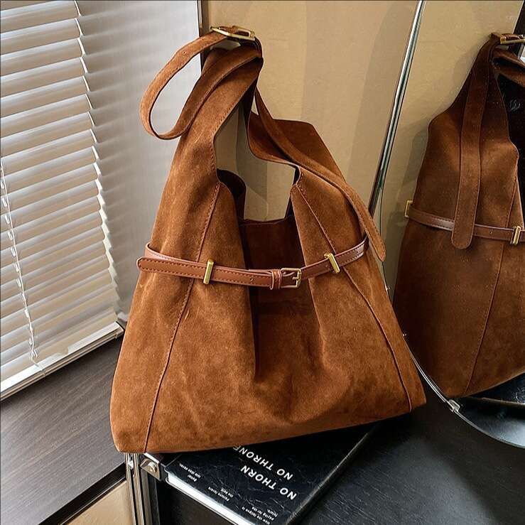 Designer Bags Shoulder Bucket Bags for Women Autumn Winter New Vinatge Casual Suede Single Shoulder Underarm Mother Tote Bag