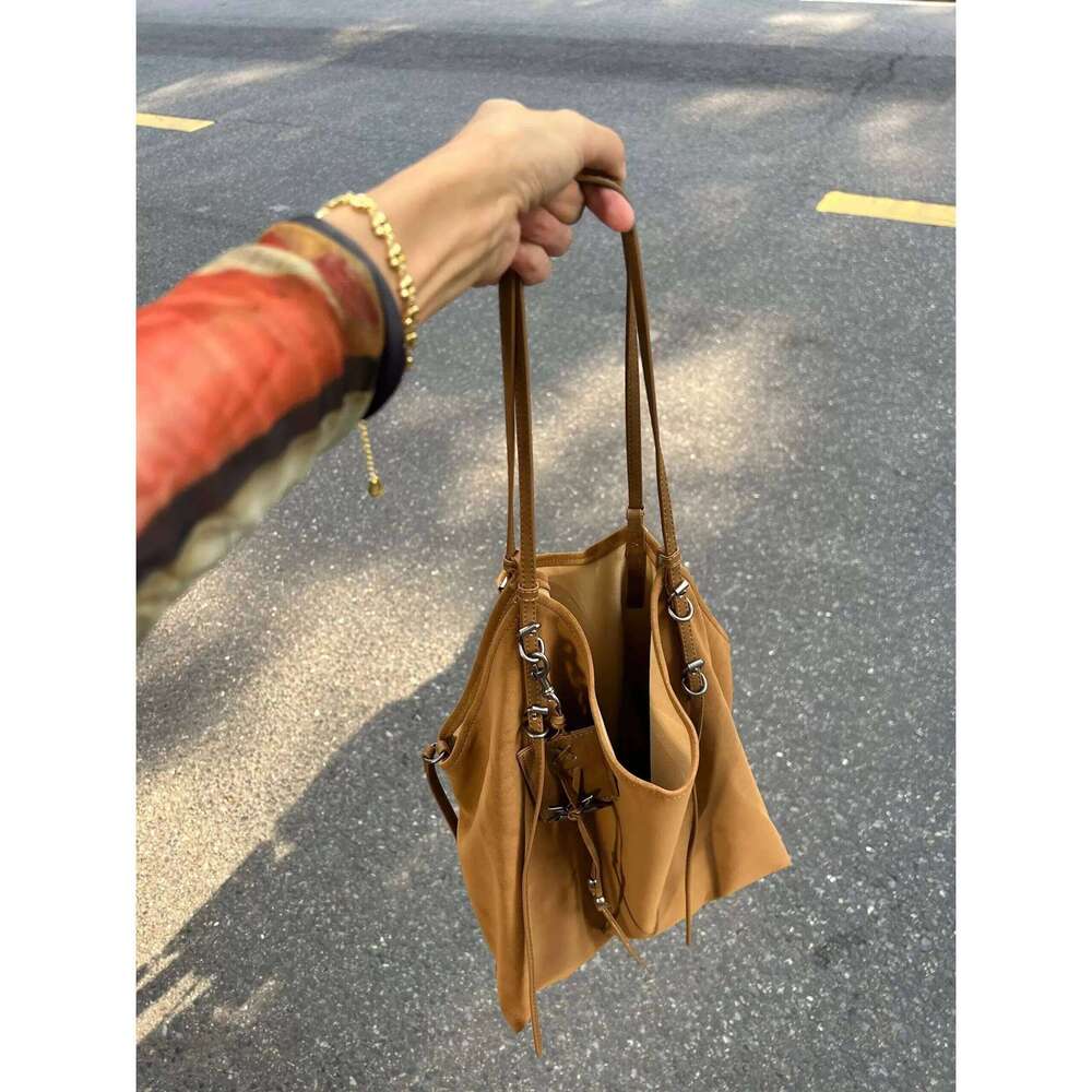 Frosted Vintage Women's Large Capacity Shoulder Bag Solid Color Simple Casual Commuter Bags Autumn Retro Hot Selling