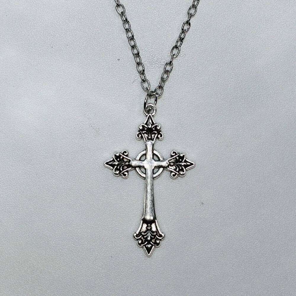Summer Black Rhinestone Cross Jesus Pendant Choker Necklace for Women Punk Vintage Double Layers Chain 2025 Neck Boho Jewelry