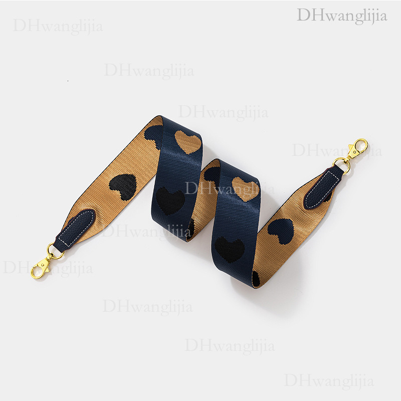 DH Luggage Accessories Heart-shaped Woven Wide Kelly Evelyn Single Shoulder Crossbody Bag Replacement Strap with Gold Buckle