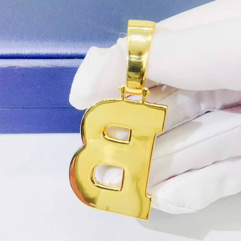 Ins Hot Sale 925 Silver Inlay D Color Letter Hip Hop Pendant