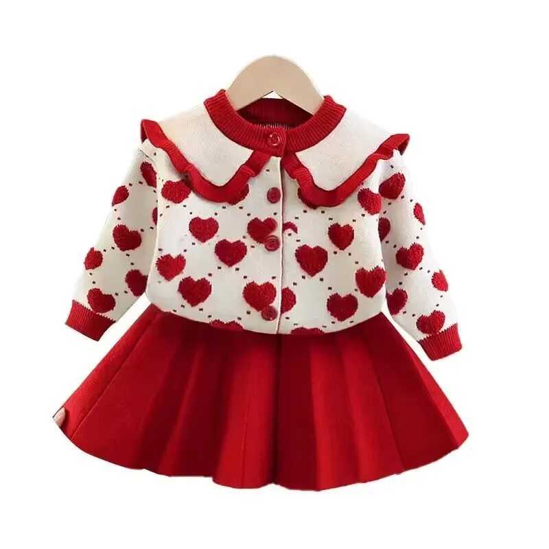 Girls Baby Sweater Set Spring and Autumn Outwear Dress Childrens Thickened Knitted Top Versatile Princess Dress L250926MELX