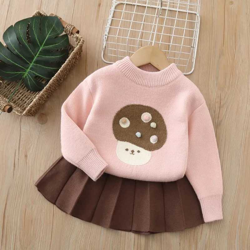 Suit 2025 Autumn and Winter New Childrens Clothing Korean Style Girl Baby Fashion Cute Round Neck Sweater Short Skirt Two Sets L2509262GQW