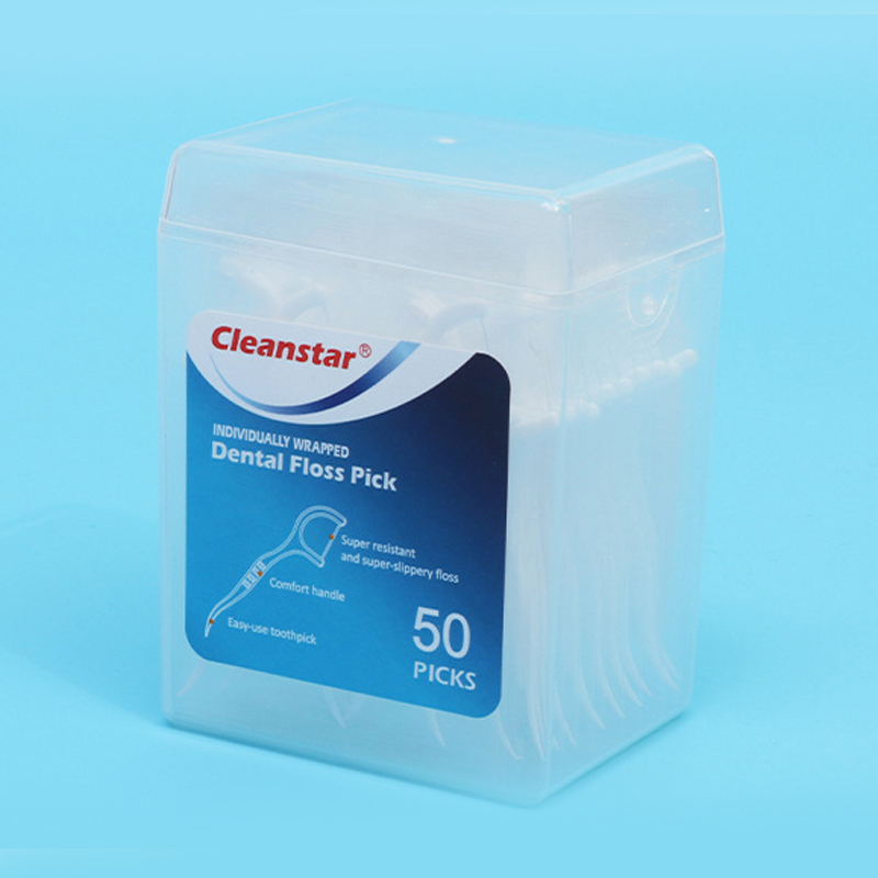 Family-Size Plastic Toothpicks 50-Count Dispensing Box with Individual Packaging Dental Floss Pick