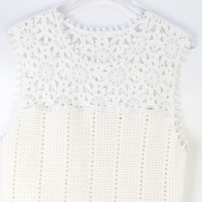 M-brand niche luxury hollow dress for women, urban style holiday vest dress, French beach sleeveless vest A-line dress, women's knitted.