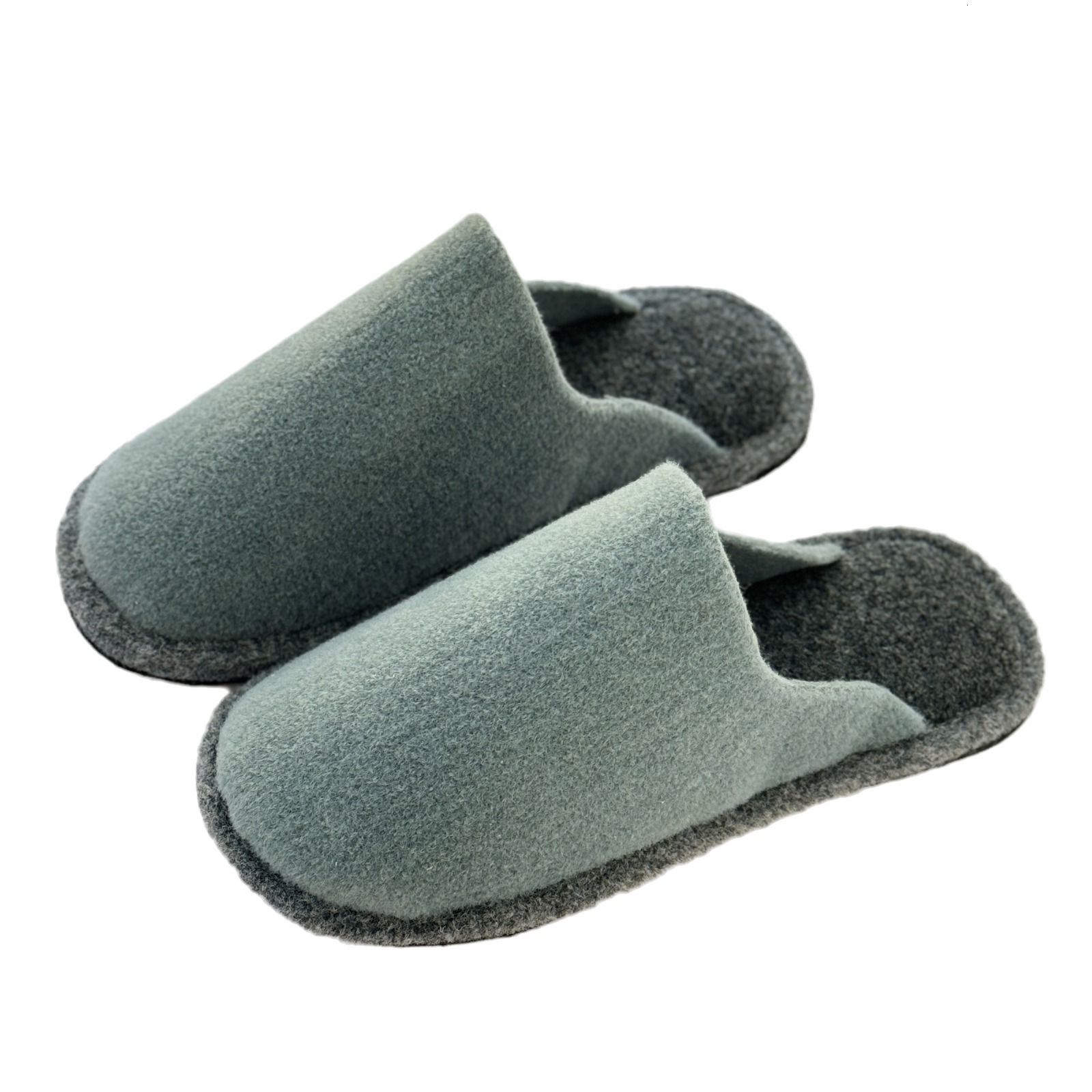 New Style Closed-Toe Japanese Simple Plaid Fabric Soft Sole Silent Home Floor Men's Slippers Couple Shoes ddmymarket