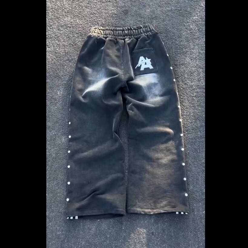 American Style Loose Design High Street Hot Girl Flowy Wide-Leg Floor-Length Pants