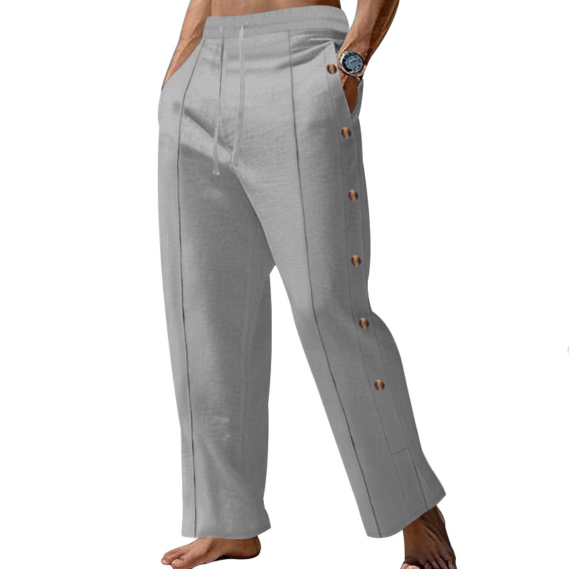 Men's Pants Cotton Linen Male Autumn Classical Soft Breathable Solid Color Trousers Loose Fitness Causal Streetwear European size: S-3XL