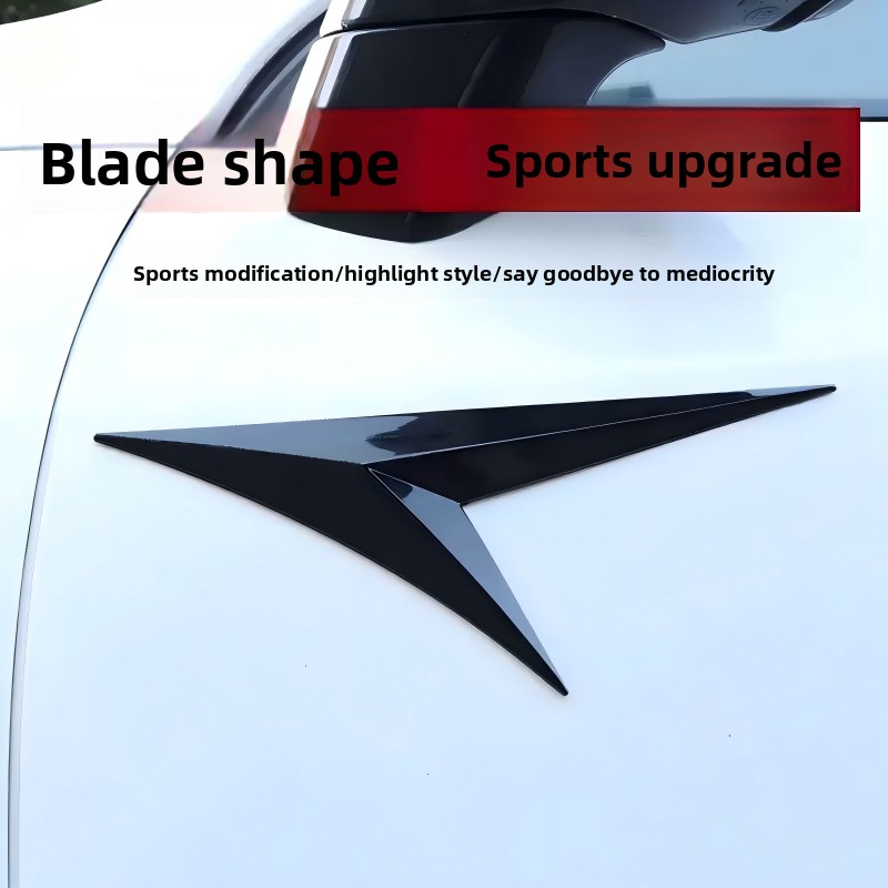 Universal Car Fender Blade Trim Shark Gills - Black Adhesive Body Decals, Stylish Exterior Modification Accessories-NO19